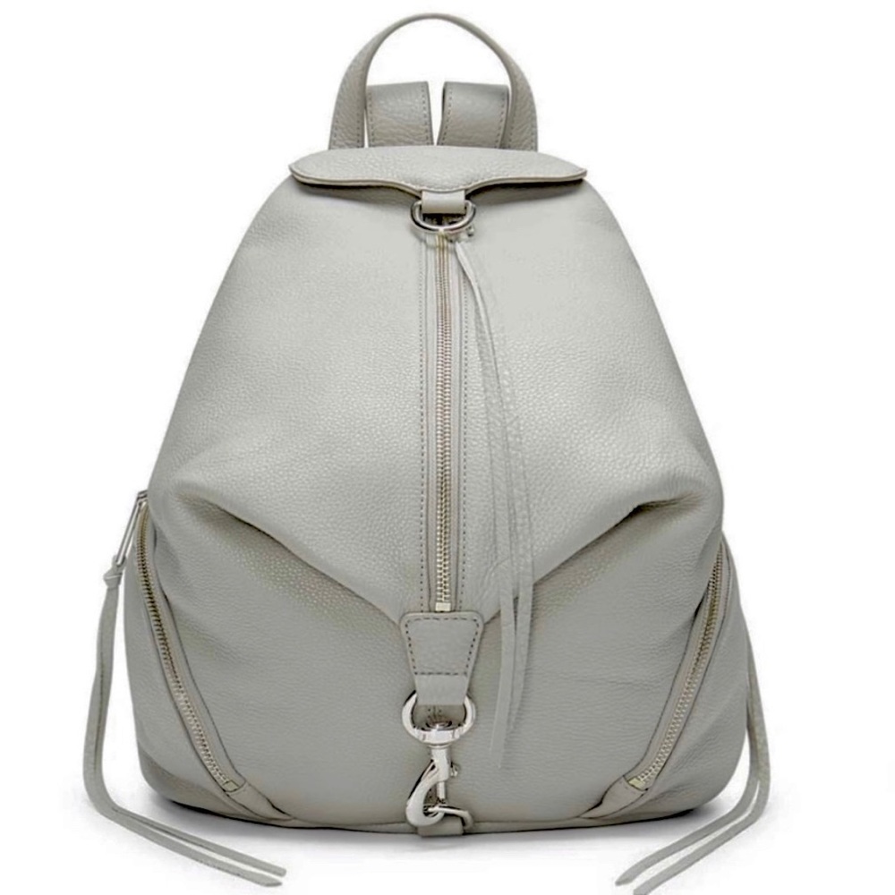 New $298 Rebecca Minkoff Julian Large Leather Backpack in Perla Bag Handbag